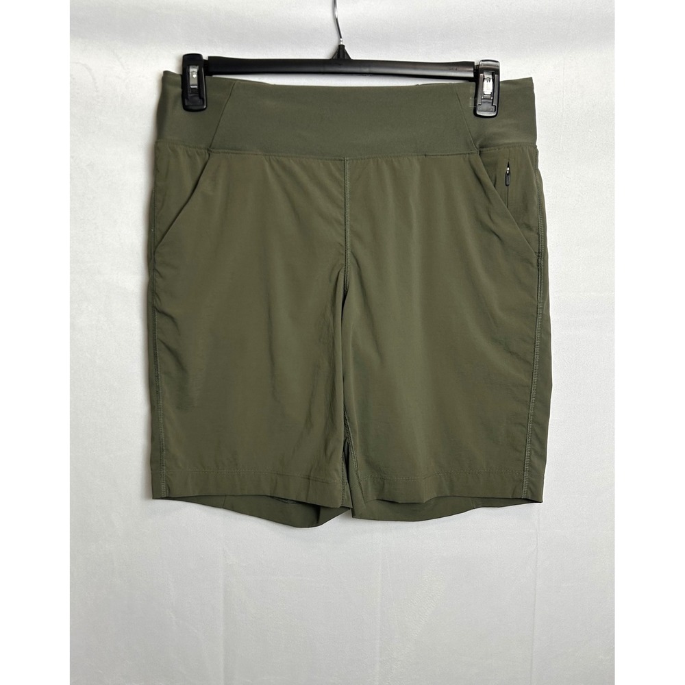 Prana Halle Shorts II Olive Green Hiking Outdoor Stretch Women Large 1971231 - Picture 2 of 11